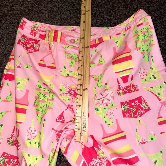 Lilly Pulitzer Cropped Pants Women’s 6 Pink Swimsuit Print Summer Flat Front - Picture 5 of 6
